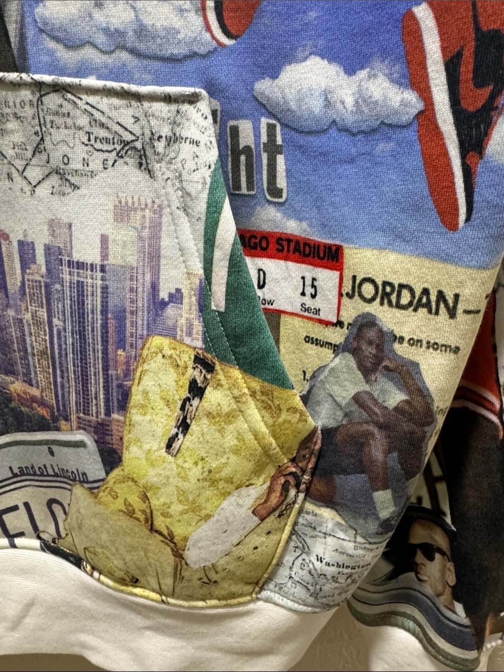 Jordan Jumpman Over Print Pullover Hoodie Size Medium Basketball Sweatshirt - Picture 3 of 7